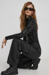 Calvin Klein Jeans pantaloni femei, culoarea negru, lat, high waist J20J222596 PPYH-SPD041_99X