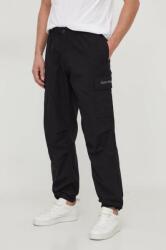 Calvin Klein pantaloni de bumbac culoarea negru, cu fason cargo J30J324692 PPYH-SPM031_99X