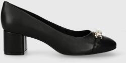 Tommy Hilfiger pantofi de piele TH HARDWARE MID BLOCKY PUMP culoarea negru, cu toc drept, FW0FW07764 PPYH-OBD0RA_99X