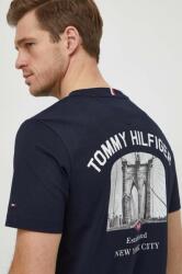 Tommy Hilfiger tricou din bumbac bărbați, culoarea bleumarin, cu imprimeu MW0MW33697 PPYH-TSM044_59X