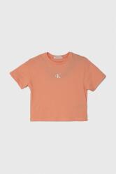 Calvin Klein tricou de bumbac pentru copii culoarea portocaliu PPYH-TSG0IY_32X