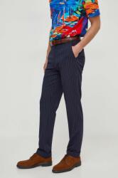 Ralph Lauren pantaloni din lână culoarea bleumarin, drept 715927435 PPYH-SPM01L_59X