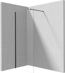 Deante Prizma perete cabină de duș walk-in 80 cm negru mat/sticla transparentă KTJ_N38P