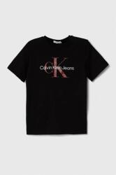 Calvin Klein tricou de bumbac pentru copii culoarea negru, cu imprimeu PPYH-TSB00I_99X