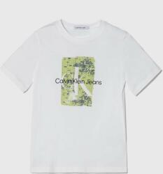 Calvin Klein tricou de bumbac pentru copii culoarea alb, cu imprimeu PPYH-TSB009_00X