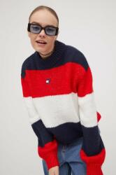 Tommy Hilfiger pulover din amestec de lână femei, culoarea bleumarin, călduros, cu turtleneck DW0DW17495 PPYH-SWD03T_59X