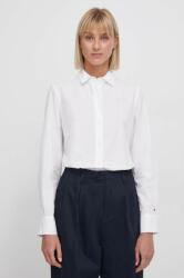 Tommy Hilfiger cămașă din bumbac femei, culoarea alb, cu guler clasic, regular WW0WW40543 PPYH-KDD003_00X