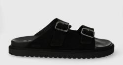 Boss papuci din piele Cliff barbati, culoarea negru, 50516784 PPYH-KLM03M_99X
