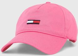 Tommy Jeans șapcă de baseball din bumbac culoarea roz, cu imprimeu AW0AW15842 PPYH-CAD00N_43X