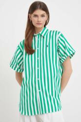 Ralph Lauren cămașă din bumbac femei, culoarea verde, cu guler clasic, relaxed 211925085 PPYH-KDD02C_77X