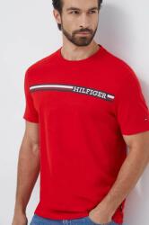 Tommy Hilfiger tricou din bumbac bărbați, culoarea roșu, cu imprimeu MW0MW33688 PPYH-TSM03P_33X