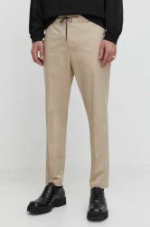 HUGO BOSS pantaloni barbati, culoarea bej, drept PPYH-SPM007_80X