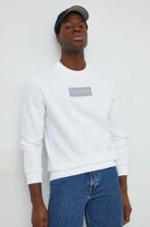 Calvin Klein hanorac de bumbac bărbați, culoarea alb, cu imprimeu K10K112252 PPYH-BLM046_00X