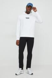 Calvin Klein bluză bărbați, culoarea alb, cu glugă, imprimeu K10K112251 PPYH-BLM045_00X