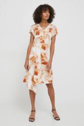 Calvin Klein rochie culoarea bej, mini, evazați K20K206465 PPYH-SUD04H_01A