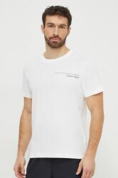 Calvin Klein tricou din bumbac bărbați, culoarea alb, cu imprimeu KM0KM00964 PPYH-TSM18G_00X