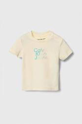 Calvin Klein tricou copii culoarea bej, cu imprimeu PPYH-TSK04N_01X
