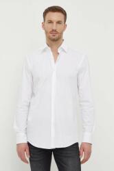 HUGO BOSS cămașă bărbați, culoarea alb, cu guler clasic, slim 50508751 PPYH-KDM00L_00A
