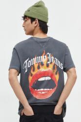 Tommy Jeans tricou din bumbac bărbați, culoarea gri, cu imprimeu DM0DM18280 PPYH-TSM03B_90X