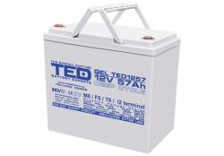 TED Electric Acumulator 12V 57Ah GEL DEEP CYCLE M6, TED Electric TED003393 (BA086431) Baterii de unica folosinta