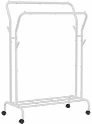 ARTOOL Suport mobil cu roti pentru haine, Artool, cu raft incaltaminte, otel, alb, max 100 kg, 103.5x52.5x155 cm GartenVIP DiyLine (2345_1) Pantofar
