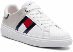Tommy Hilfiger Sneakers Tommy Hilfiger Flag Low Cut Lace-Up Sneaker T3A9-33201-1355 S White/Silver X025