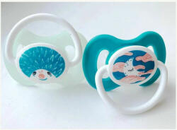 Hopp Játszócumi Süni, türkiz szilikon lapított (méret: 2) 6+ hó (2 db/cs) - diaper