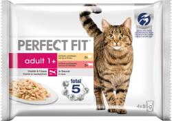 Perfect Fit Adult 1+ alutasakos macskatáp, 4 darabos csomagban - 340 g