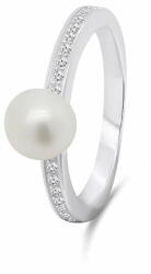  Brilio Silver Elegáns ezüst gyűrű valódi gyönggyel RI055W (Kerület 60 mm)