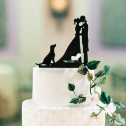 Esküvői tortadísz fekete (KB-7680-2)