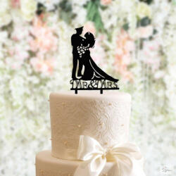  Esküvői tortadísz fekete (KB-7680-10)