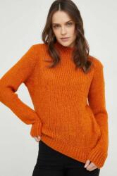ANSWEAR gyapjú pulóver narancssárga, félgarbó nyakú - narancssárga XL