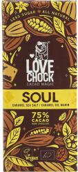 Lovechock Ciocolata vegana cu 75% cacao si caramel sarat, fara gluten bio 70g