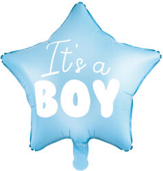 PartyDeco Balon din folie Stea - It s a boy, 48 cm, albastru deschis (FB22P-001J)