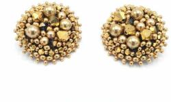 Zia Fashion Cercei eleganti clips rotunzi aurii, Corizmi, Gold Glam Clips