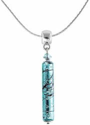  Lampglas Gyönyörű türkizkék nyaklánc tiszta ezüsttel, Turquoise Love Lampglas gyönggyel NPR10 - mall
