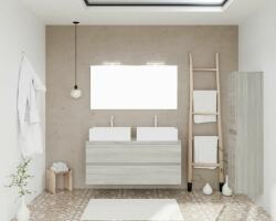 Savinidue Easy 120cm-es két fiókos fürdőszobaszekrény szürke tölgy & beton - mindigbutor