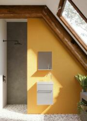 Savinidue Perla 40cm-es egy ajtós fürdőszobaszekrény fényes fehér + mosdó - mindigbutor
