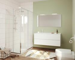 Savinidue Easy 120cm-es két fiókos fürdőszobaszekrény fehér tölgy + mosdó - mindigbutor