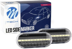 m-tech Oldalsó index lámpa, LED-es, Volkswagen Golf 4, áttetsző (CSM105)