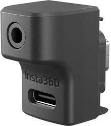INSTA360 Microphone Adapter Ace/Ace Pro, 1 x USB-C Female Input, 1 x USB-C Integrated Male Input, 1 x 1/8" / 3.5 mm Input, negru (CINSAAXD)