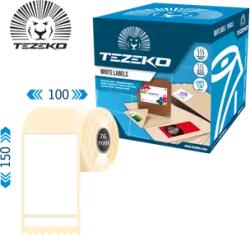 Tezeko 100 mm x 150 mm Direkt termál Tekercses etikett címke Fehér ( 1000 címke/tekercs ) (T1000015000-004)