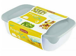Ételtartó doboz szett CURVER Fresh&Go tégla műanyag 3 db-os 2L+1L+0, 5L szürke