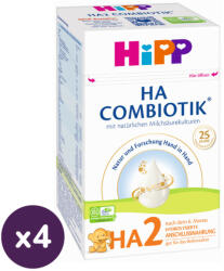 HiPP HA2 Combiotik tajalapú anyatej-kiegészítő tápszer fehérjehidrolizátumból 6 hó+ (4x600 g)