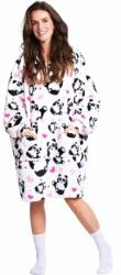 Cozy Noxxiez CH354 Panda - Pătură caldă cu hanocă TV pentru adolescenți și adulți (20-CH354)