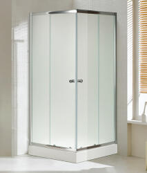 Niagara Wellness Ambon szögletes zuhanykabin 16 cm magas Oskar tálcával - 80x80 cm -frost üveggel