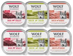 Wolf of Wilderness 6x300g: Wolf of Wilderness nedves kutyatáp Vegyes csomag: 2x High Valley, 2x Great Desert, 2x Green Fields