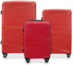 Gravitt piros színű, keményfalú bőröndszett (Z-PP08-RED-SET)