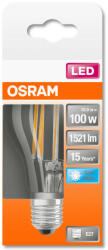 OSRAM Star LED körte, átlátszó üveg búra, 11W 1521lm 4000K E27, átlagos élettartam: 10000 óra, fényszín: hideg fehér LED ST CL A 100 FIL 11W 4000K E27 (4058075435285) (4058075435285)