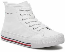 Tommy Hilfiger Teniși Tommy Hilfiger High Top Lace-Up Sneaker T3A9-33188-1687 S White 100